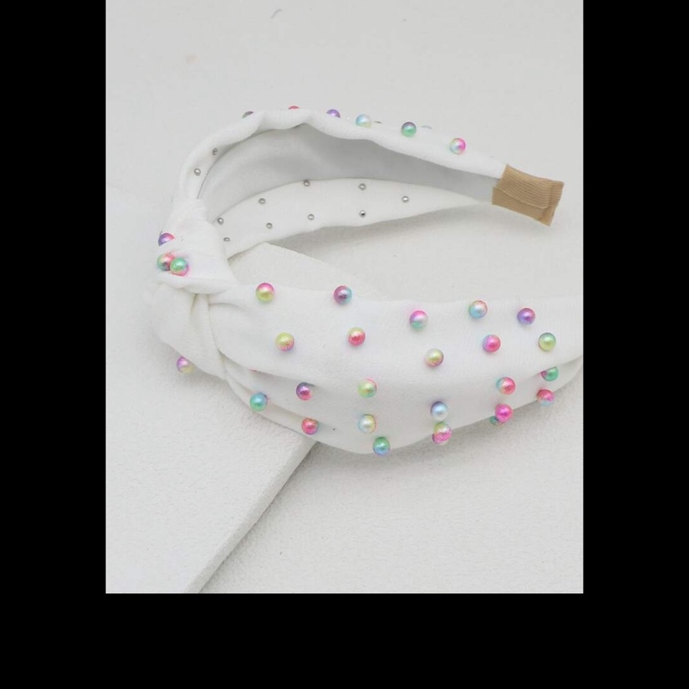 Headband with Multicolor Pearls - Picture 3 of 3